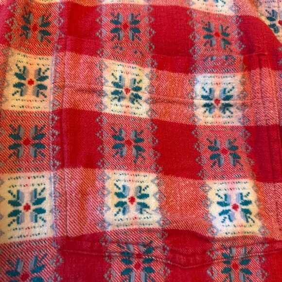 Venezia Jeans Red Plaid Button-Up Shirt 18/20 100% Cotton Holiday Vintage 90s - Picture 4 of 6